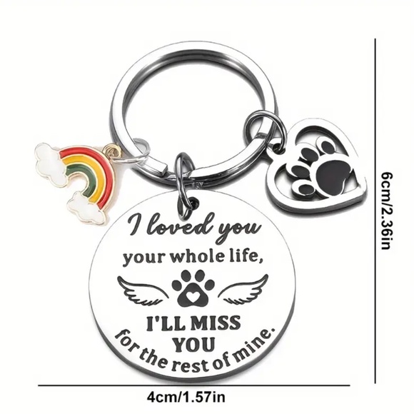 NEW! Pet Memorial Keychain, “I Loved You My Whoke Life…” - Picture 4 of 4